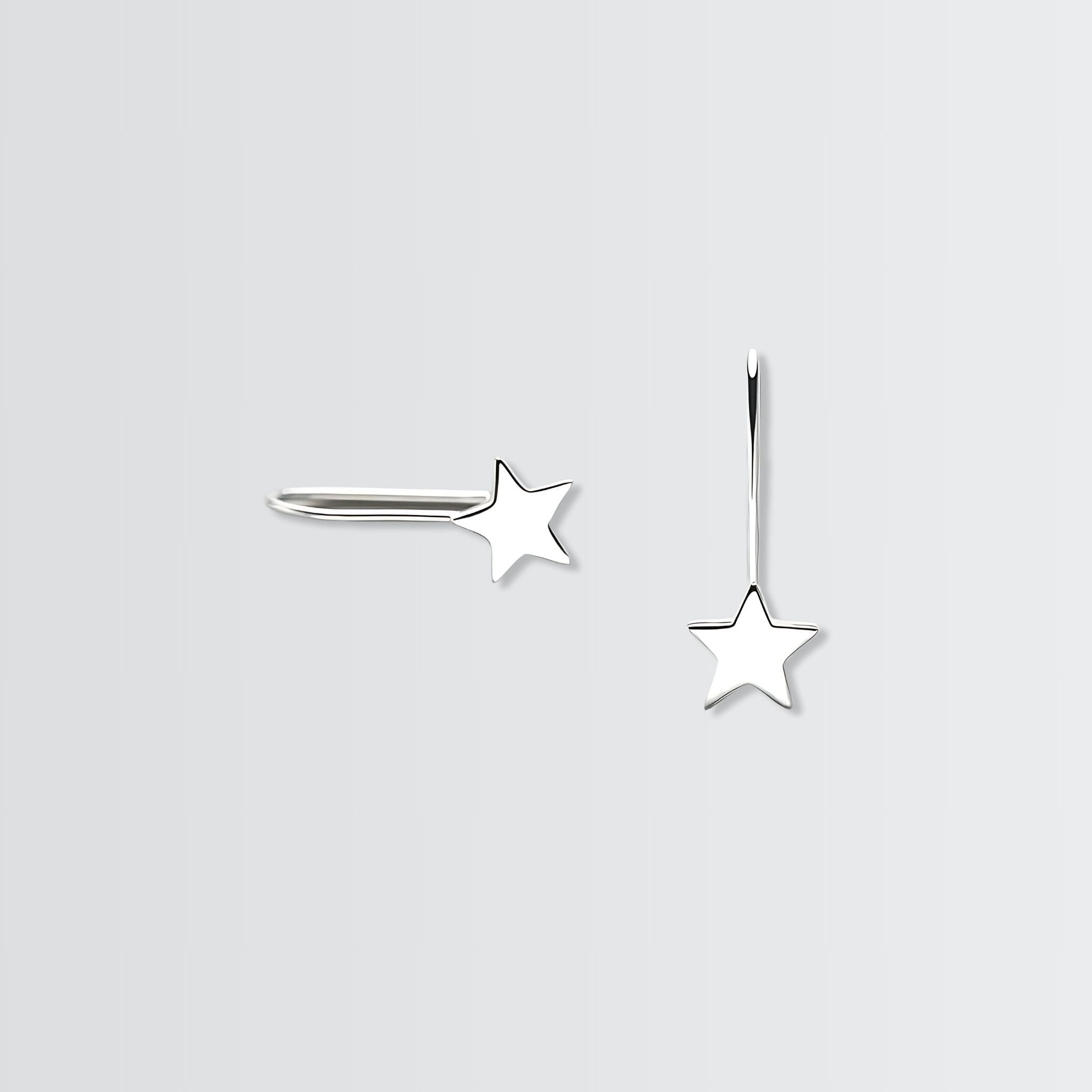 Aros minimalistas con estrellas refinadas