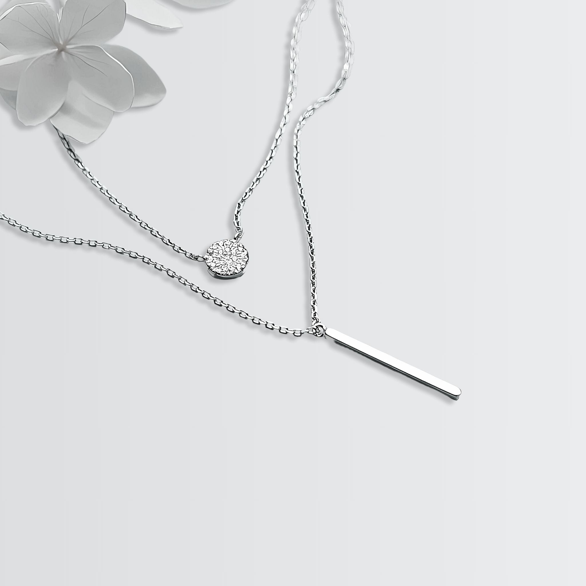 Classy Disc & Bar Layered Necklace