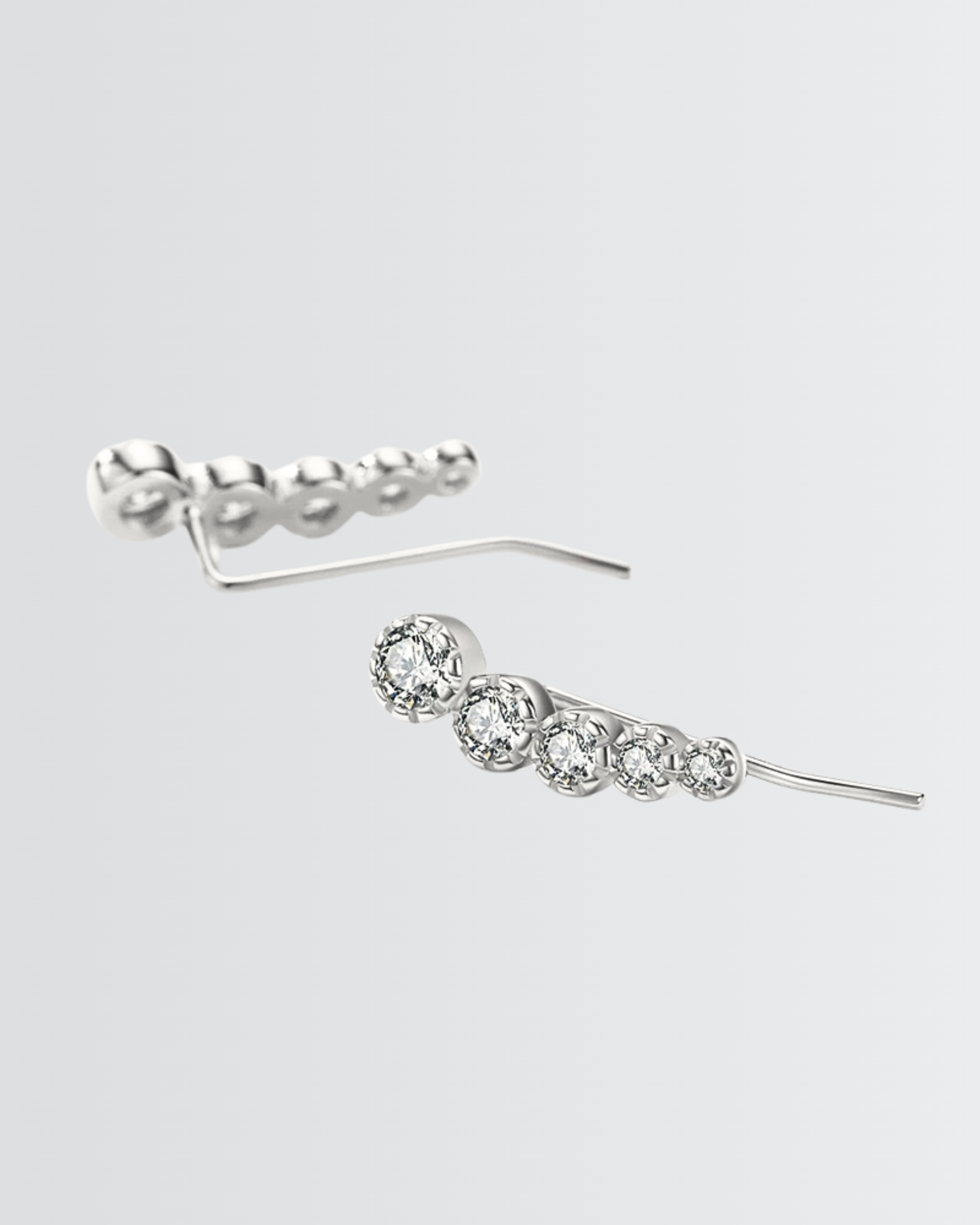 Solitaire Sweep Ear Climbers