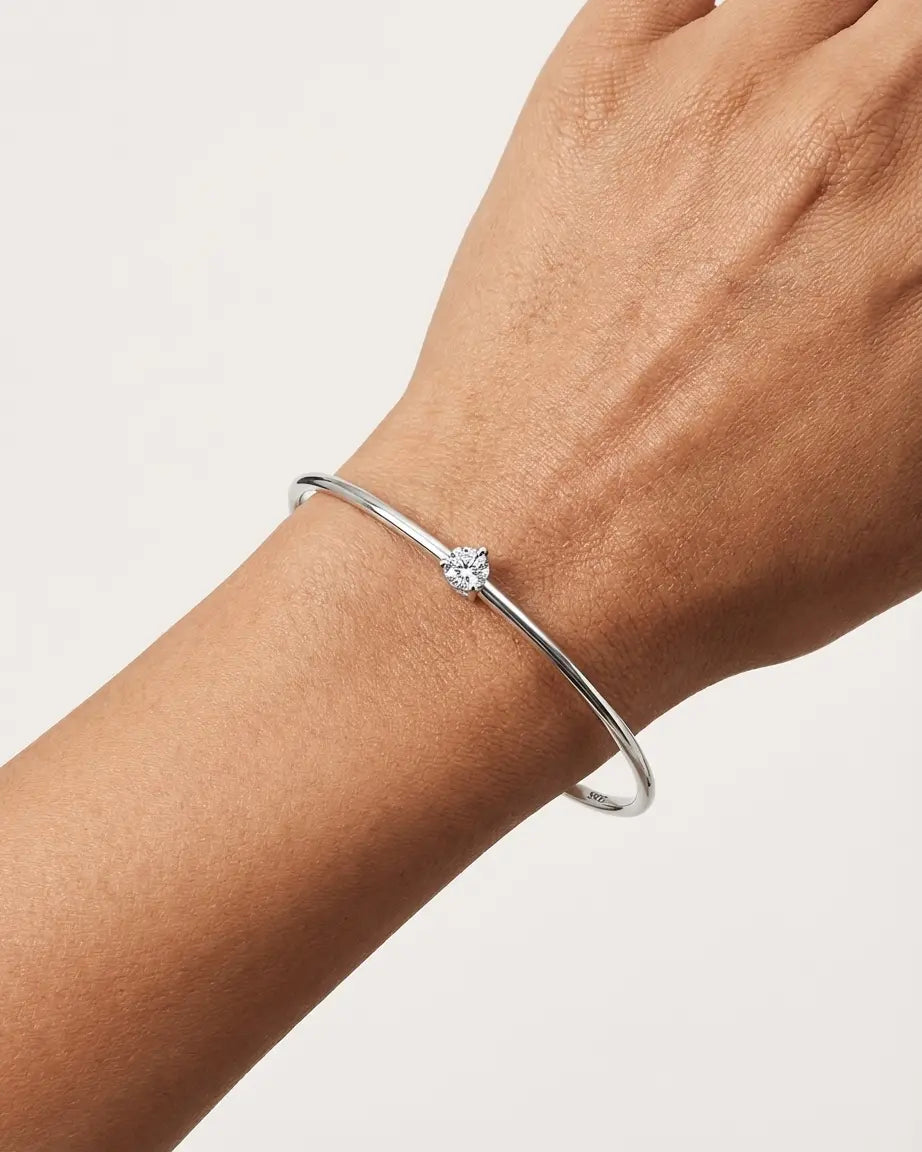 A Solitaire Says It All Bracelet - Silver Bracelet by BLINGLANE