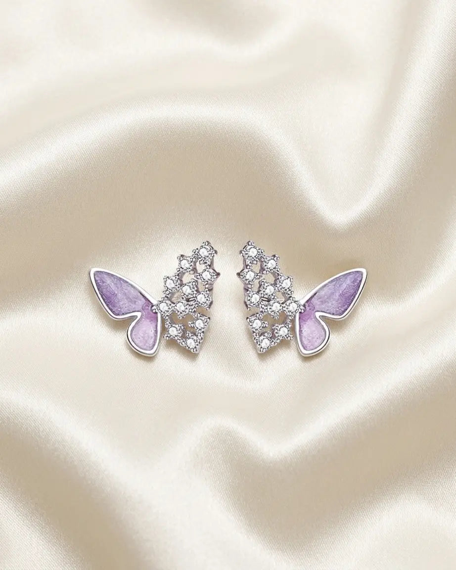 Blingfly Dazzle Studs - Silver Earrings by BLINGLANE