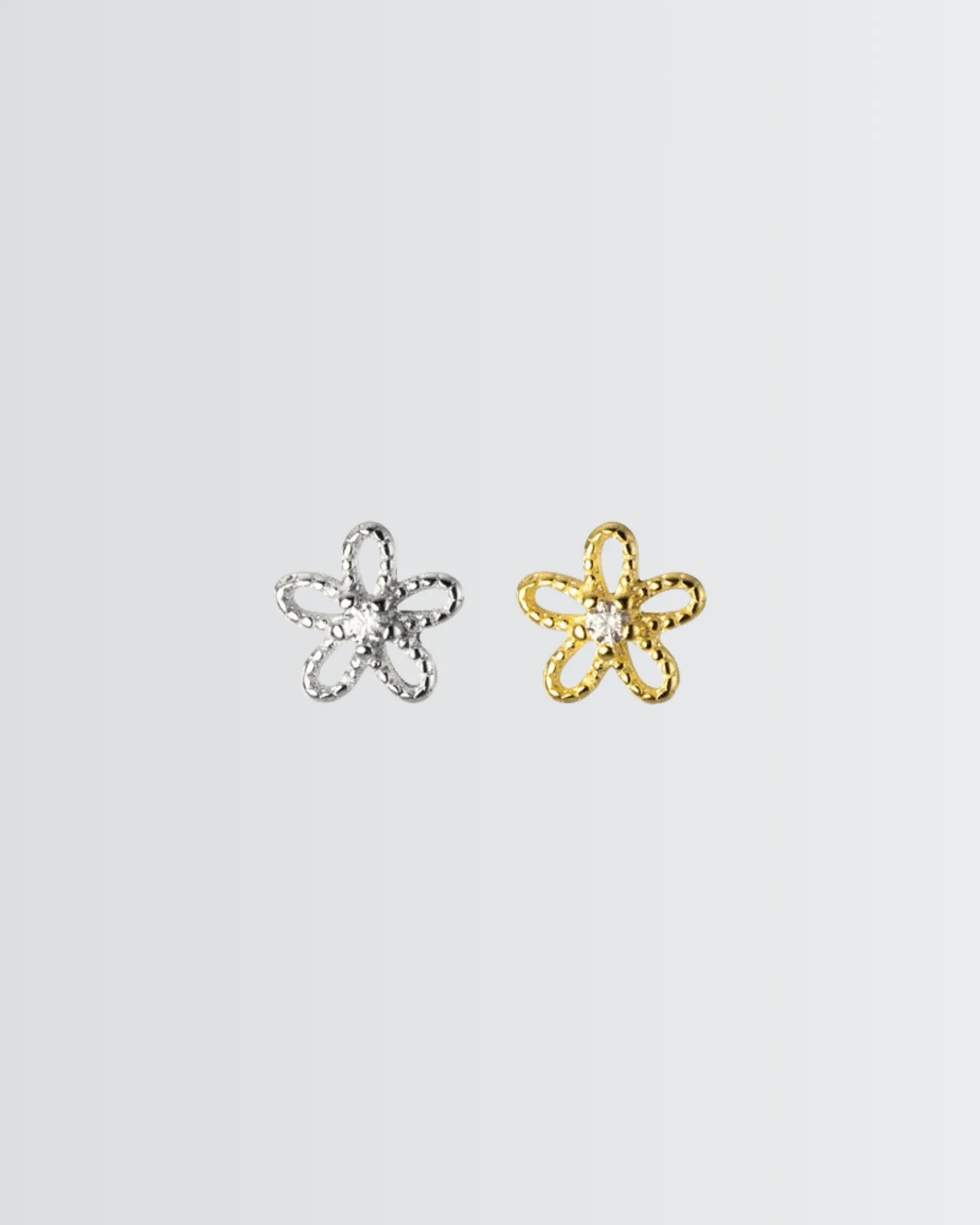 Bloomlight Mini Studs - Silver Earrings by BLINGLANE