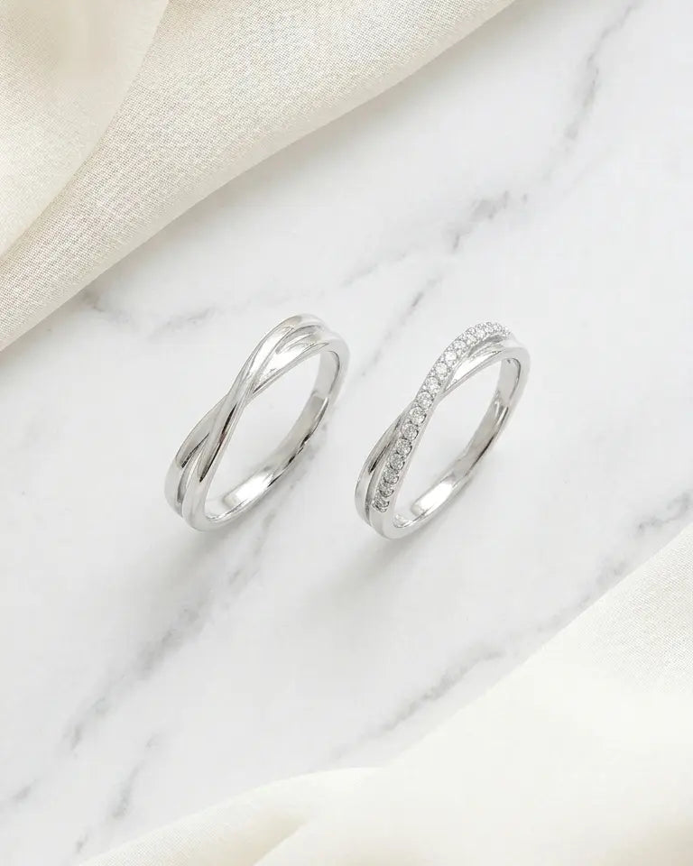Bound By Love Forever Love Bands - Silver Rings by BLINGLANE
