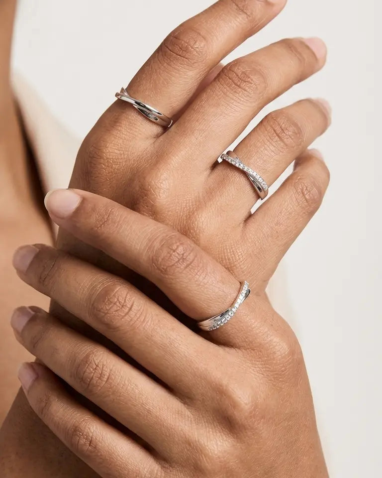 Bound By Love Forever Love Bands - Silver Rings by BLINGLANE