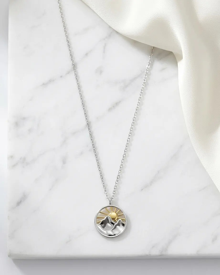 Chasing Horizons Together Couple Necklace - Silver Necklace by BLINGLANE