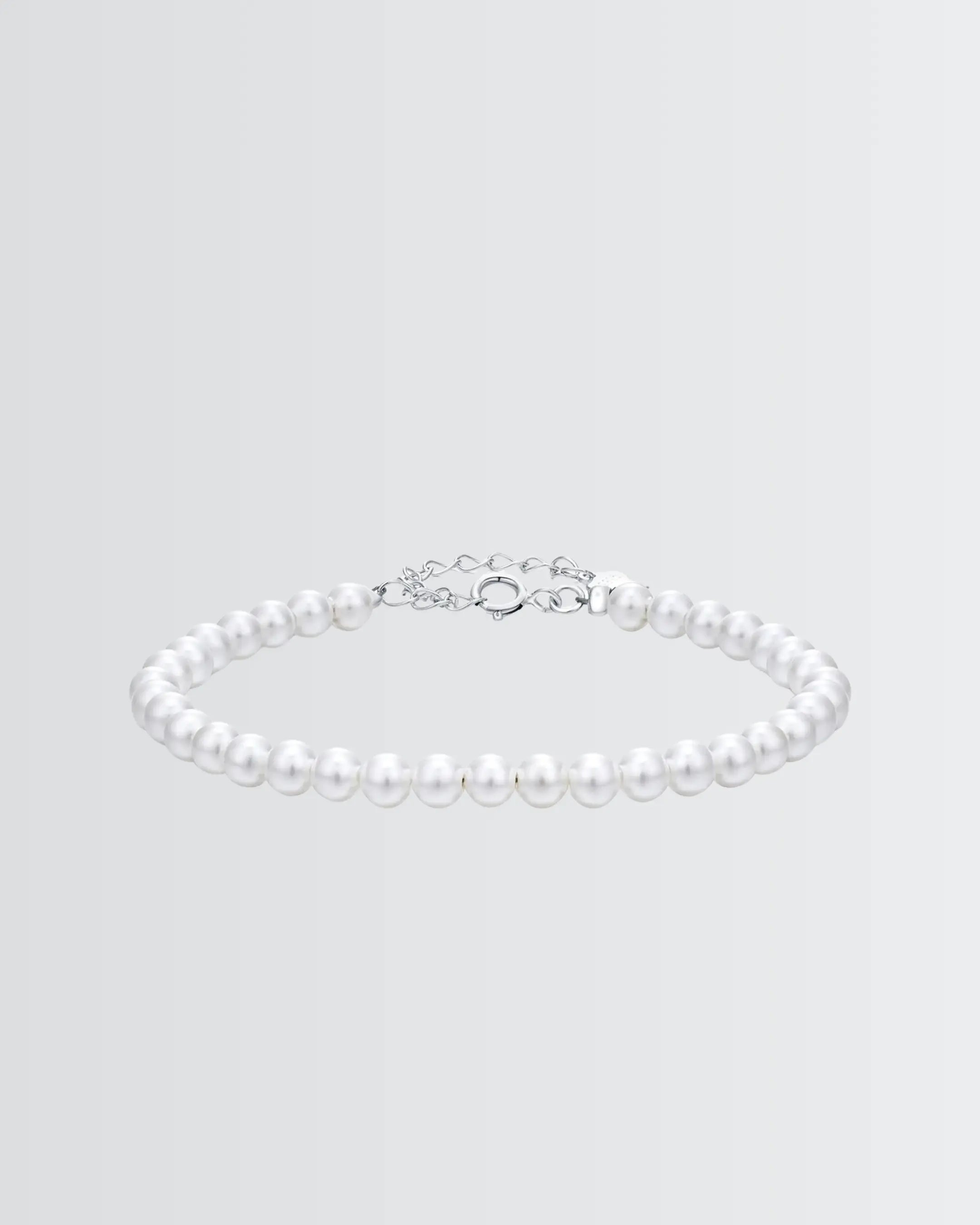 Classic Glow Pearl Bracelet - Silver Bracelet by BLINGLANE