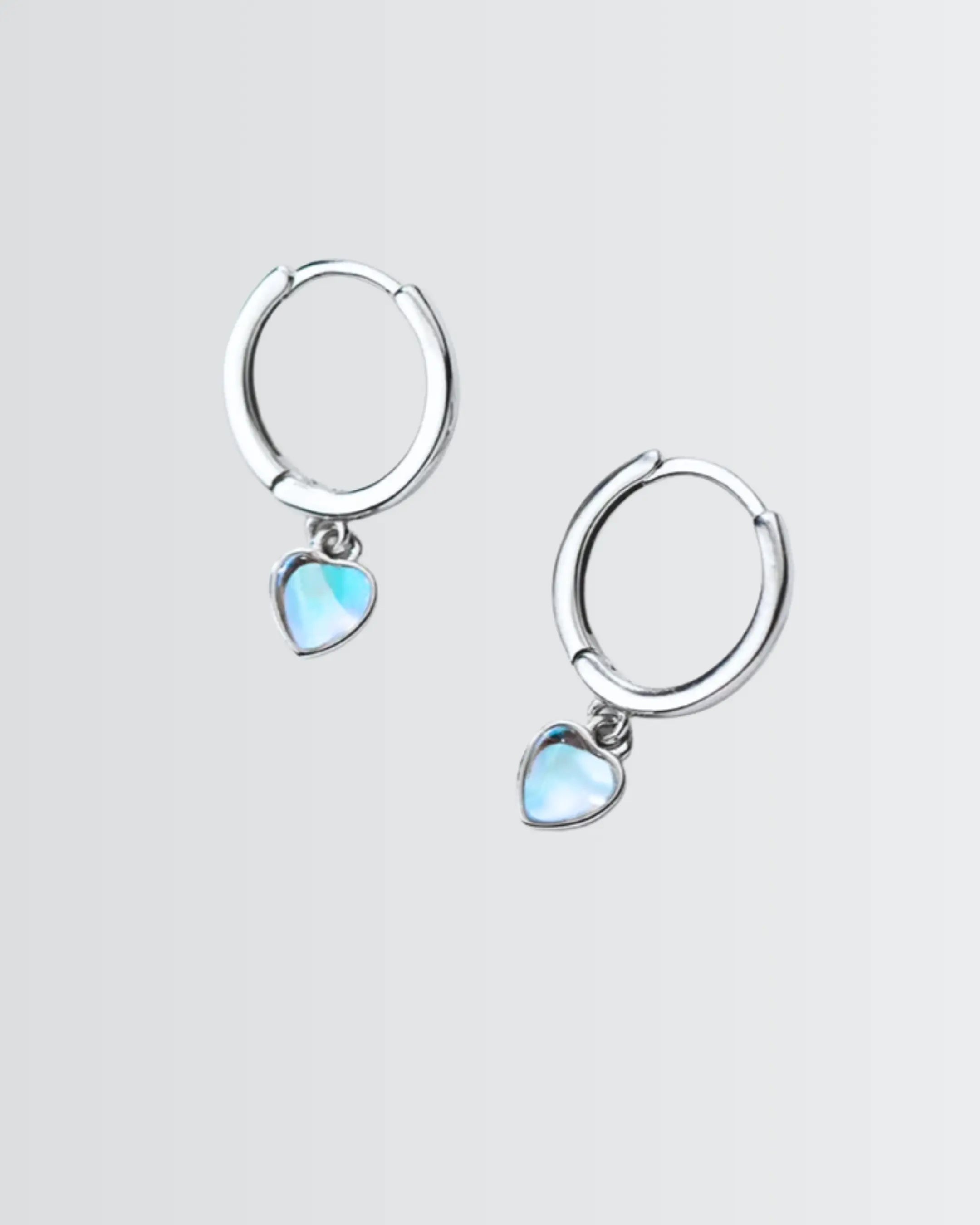 Classic Heart Hoops - Silver Earrings by BLINGLANE