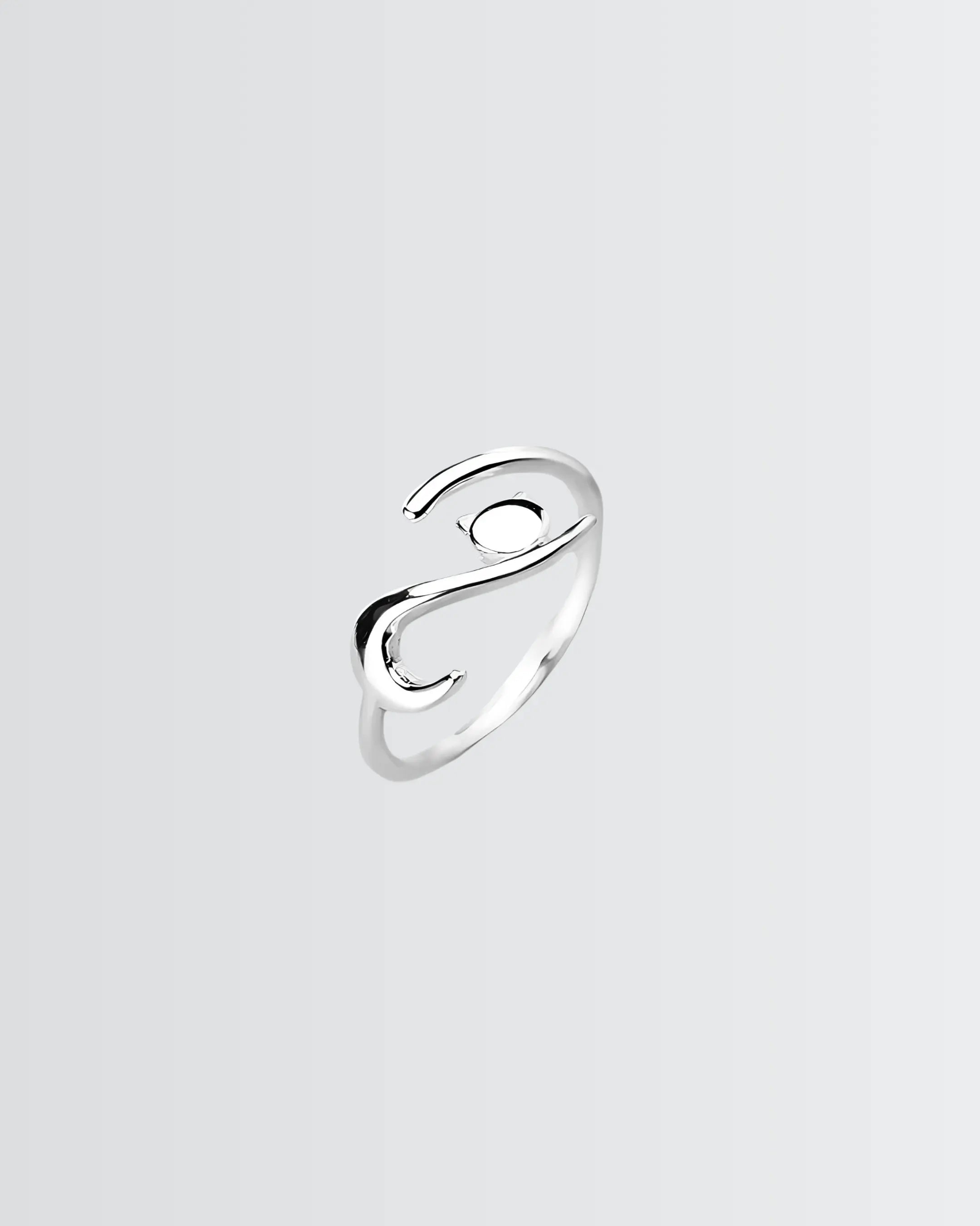 Curvaceous Kitty Ring - Silver Ring by BLINGLANE