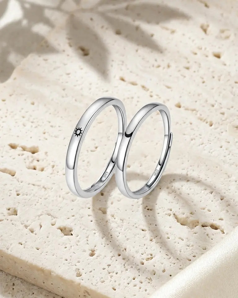 Dawn To Dusk You Are Mine Love Bands - Silver Rings by BLINGLANE