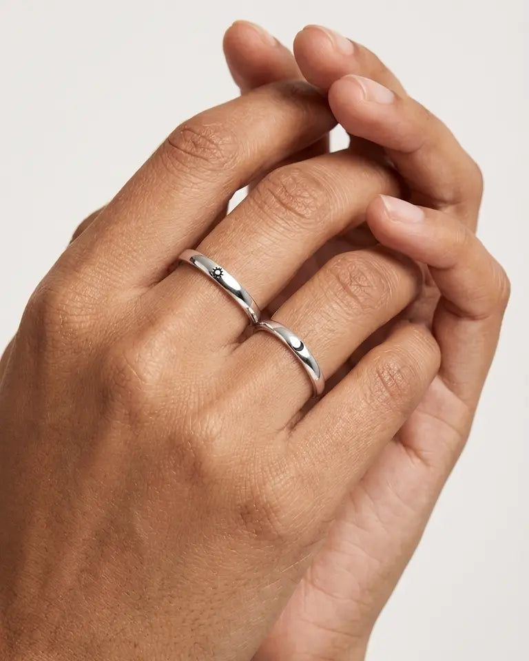 Dawn To Dusk You Are Mine Love Bands - Silver Rings by BLINGLANE