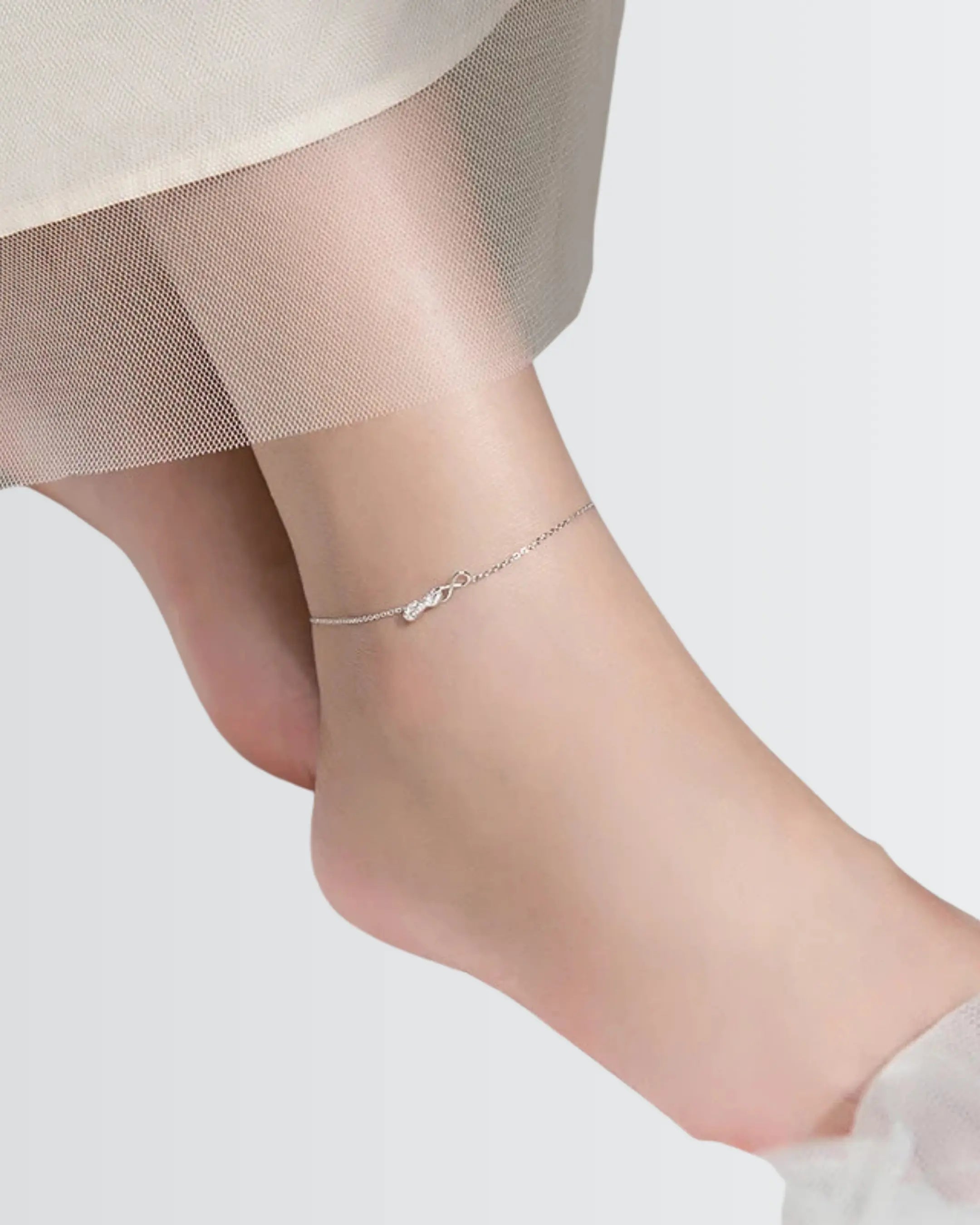 Endless Grace Infinity Anklet - Silver Anklet by BLINGLANE