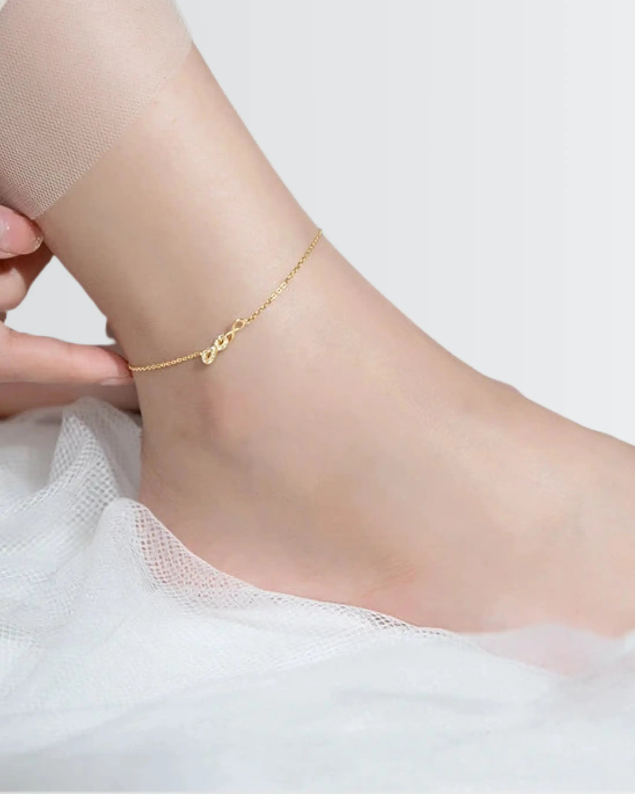 Endless Grace Infinity Anklet - Silver Anklet by BLINGLANE