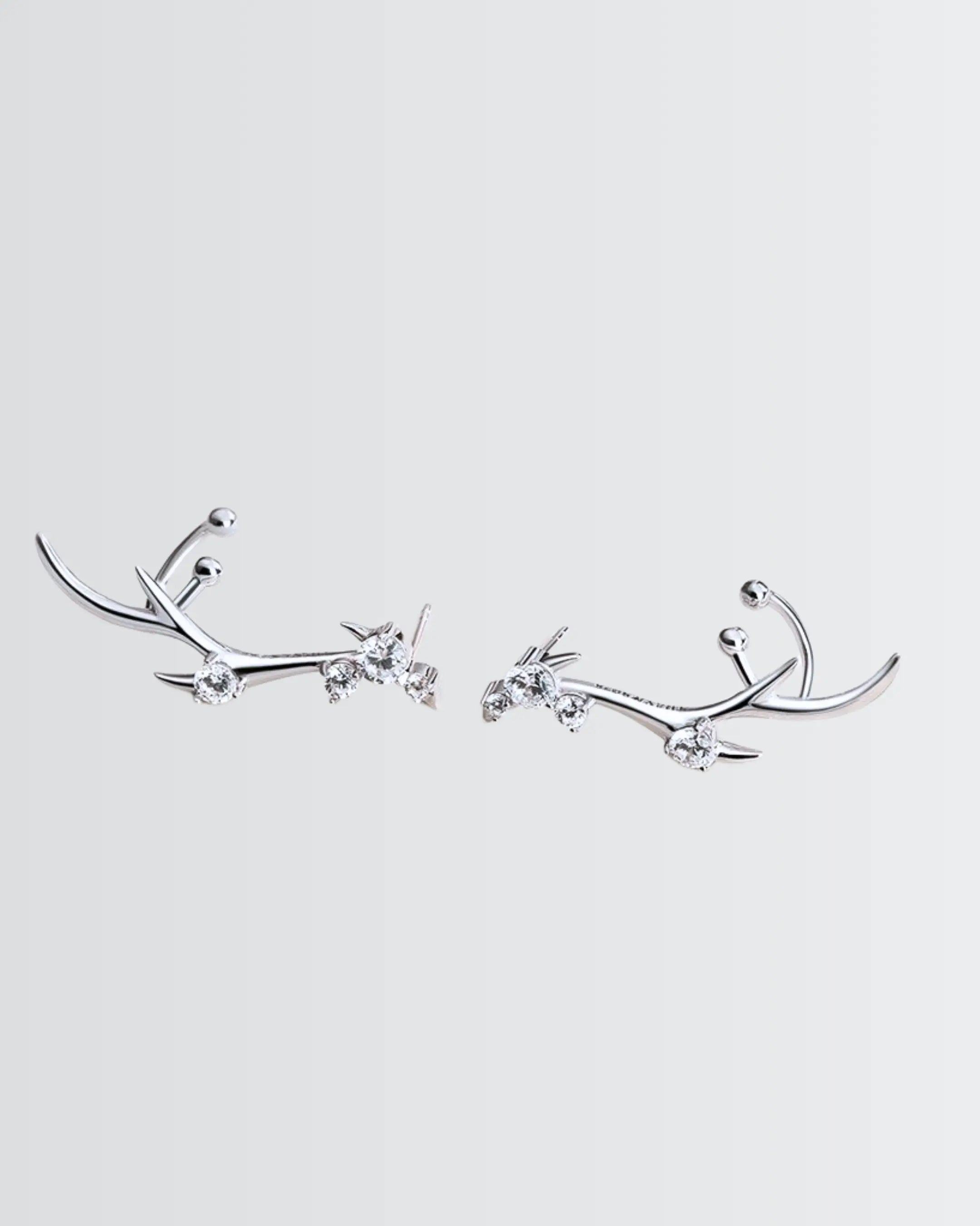 Fierce Antlers Elite Earcuffs - Silver Earrings by BLINGLANE