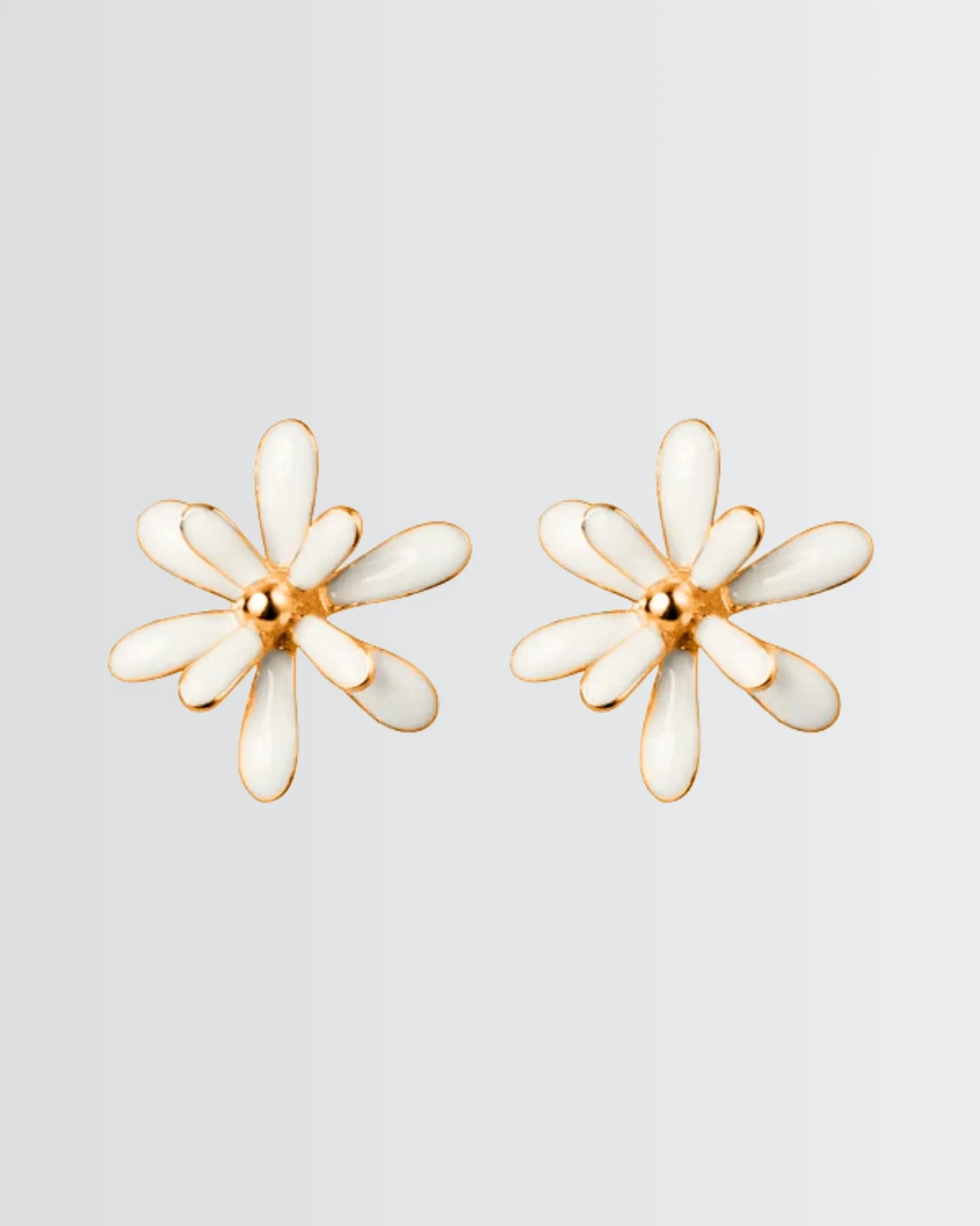 Fluttering Daisies Studs - Silver Earrings by BLINGLANE