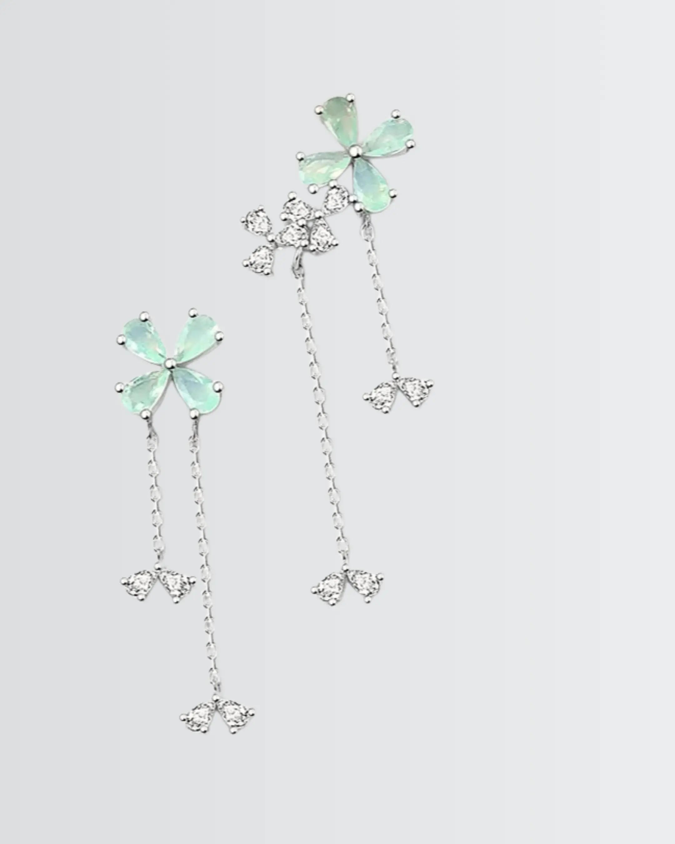 Forever Bloom Drop Earrings - Silver Earrings by BLINGLANE