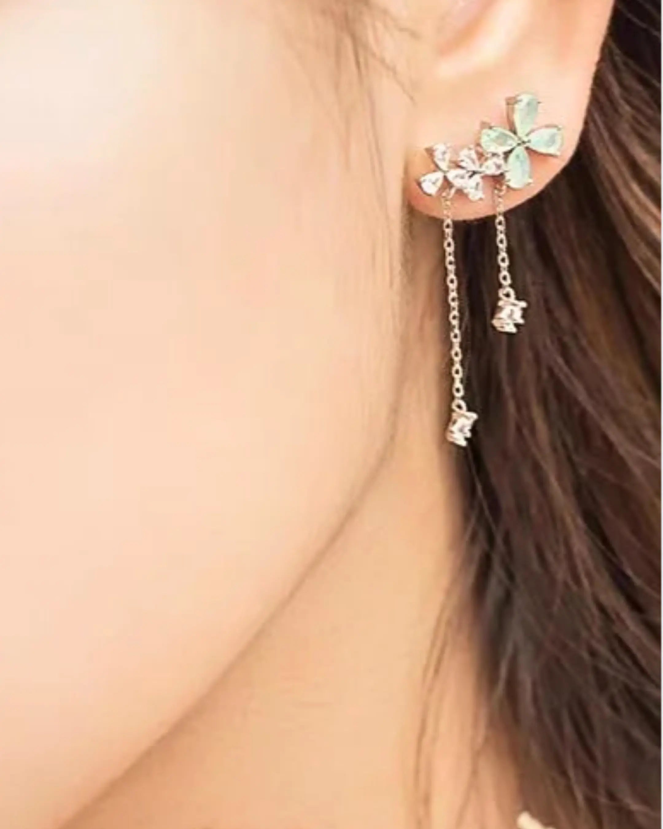 Forever Bloom Drop Earrings - Silver Earrings by BLINGLANE