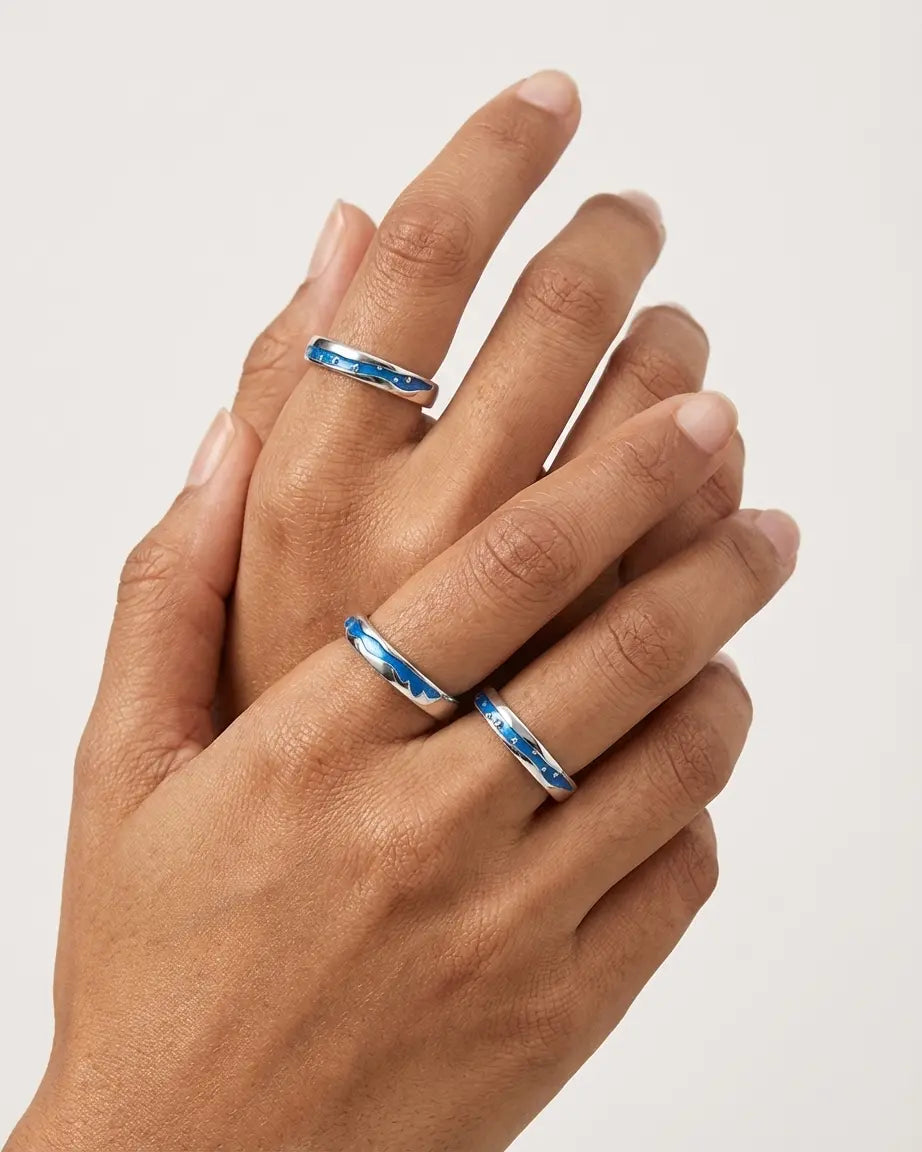 Forever In The Stream Love Bands - Silver Ring by BLINGLANE