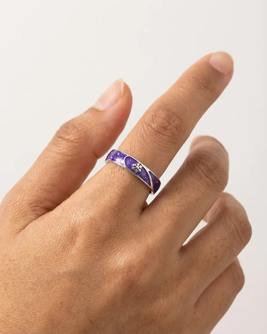 Frozen In Time Together Love Bands - Silver Ring by BLINGLANE