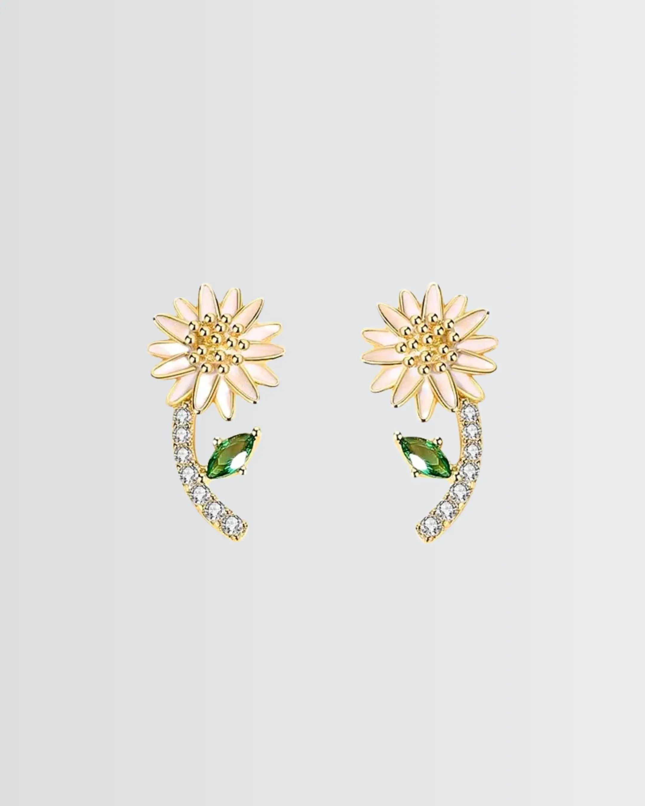 Golden Bloom Studs - Silver Earrings by BLINGLANE