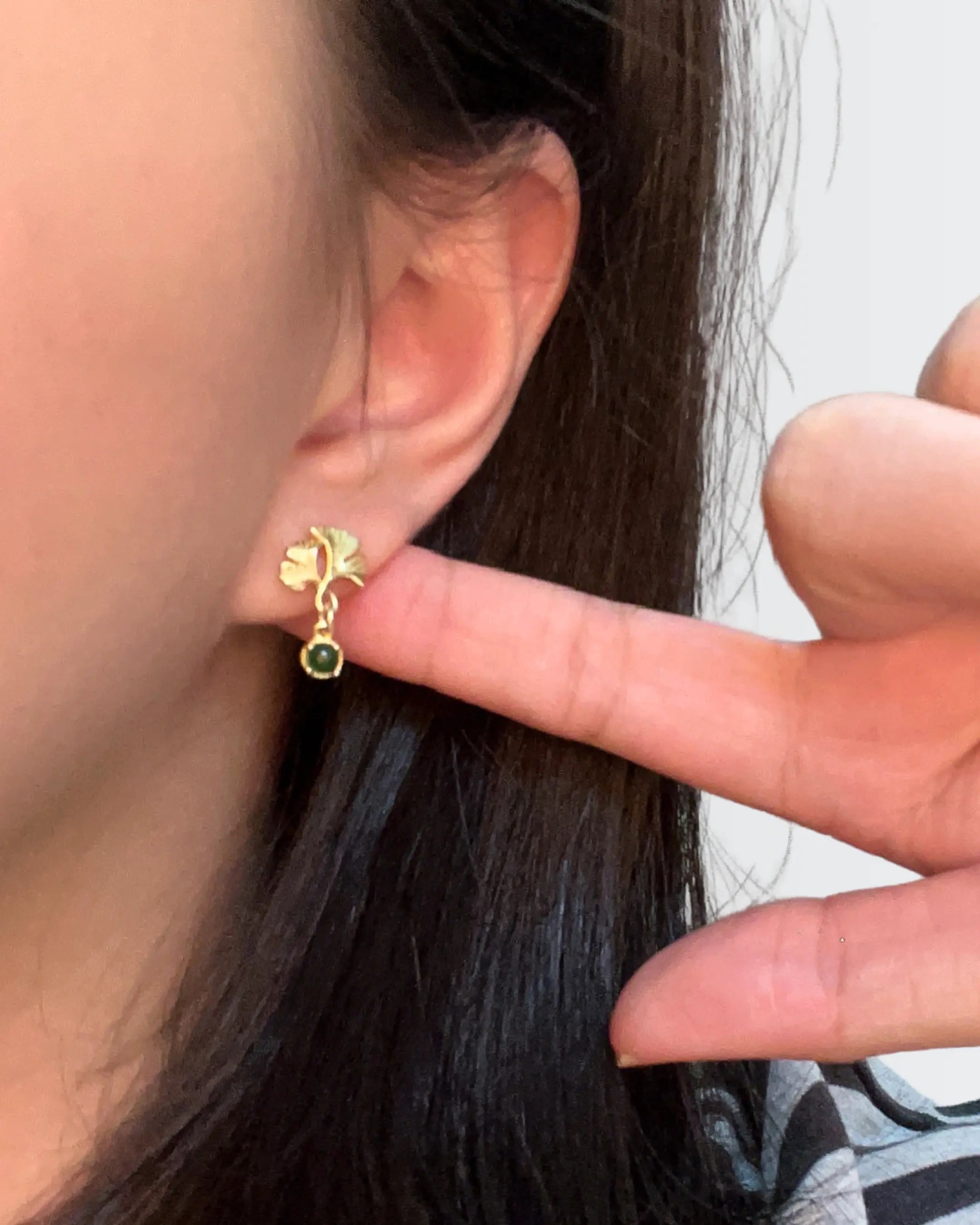 Golden Ginkgo Earrings - Silver Earrings by BLINGLANE
