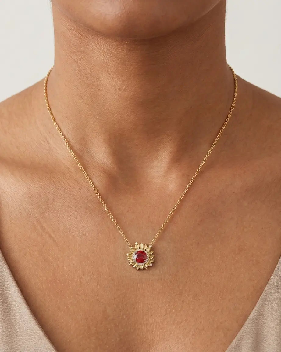 Golden Radiance Necklace - Silver Necklace by BLINGLANE