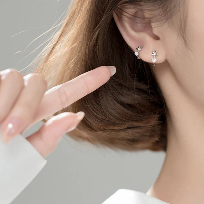 Starry Shine Mini Hoops