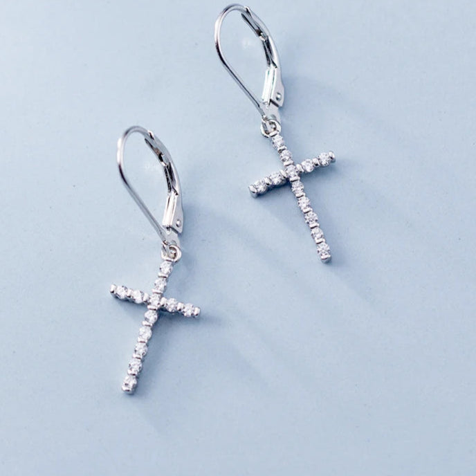 Sleek Cross Minimal Earrings