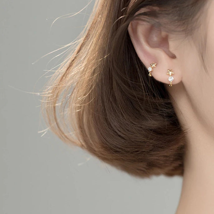 Starry Shine Mini Hoops