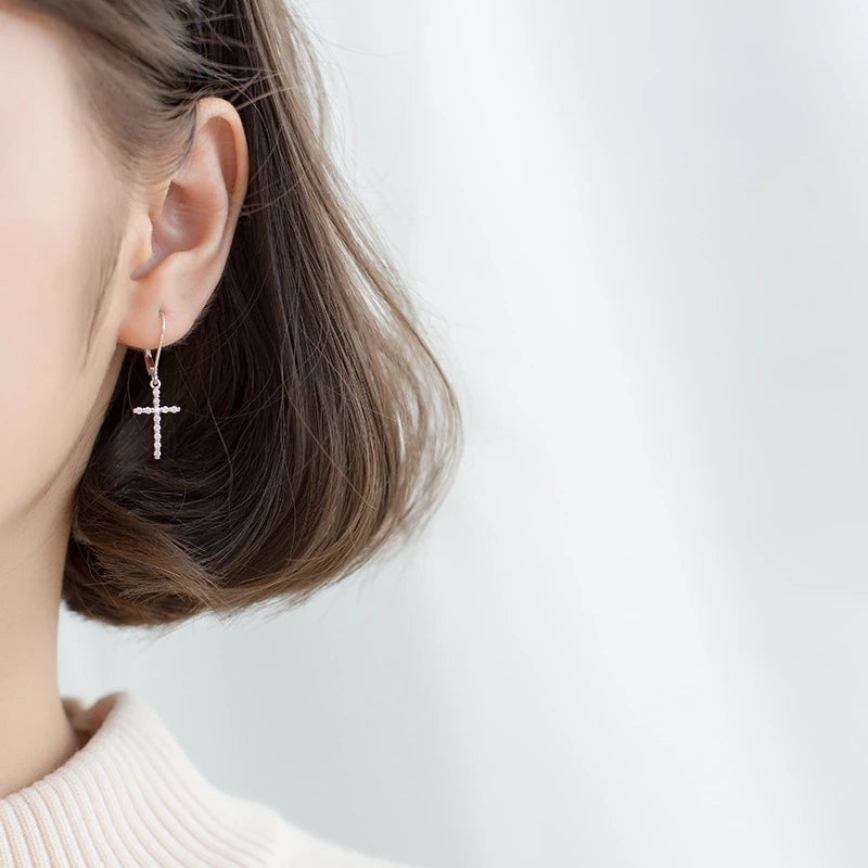Sleek Cross Minimal Earrings