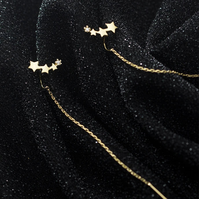 Cosmic Cascade Chain Earrings