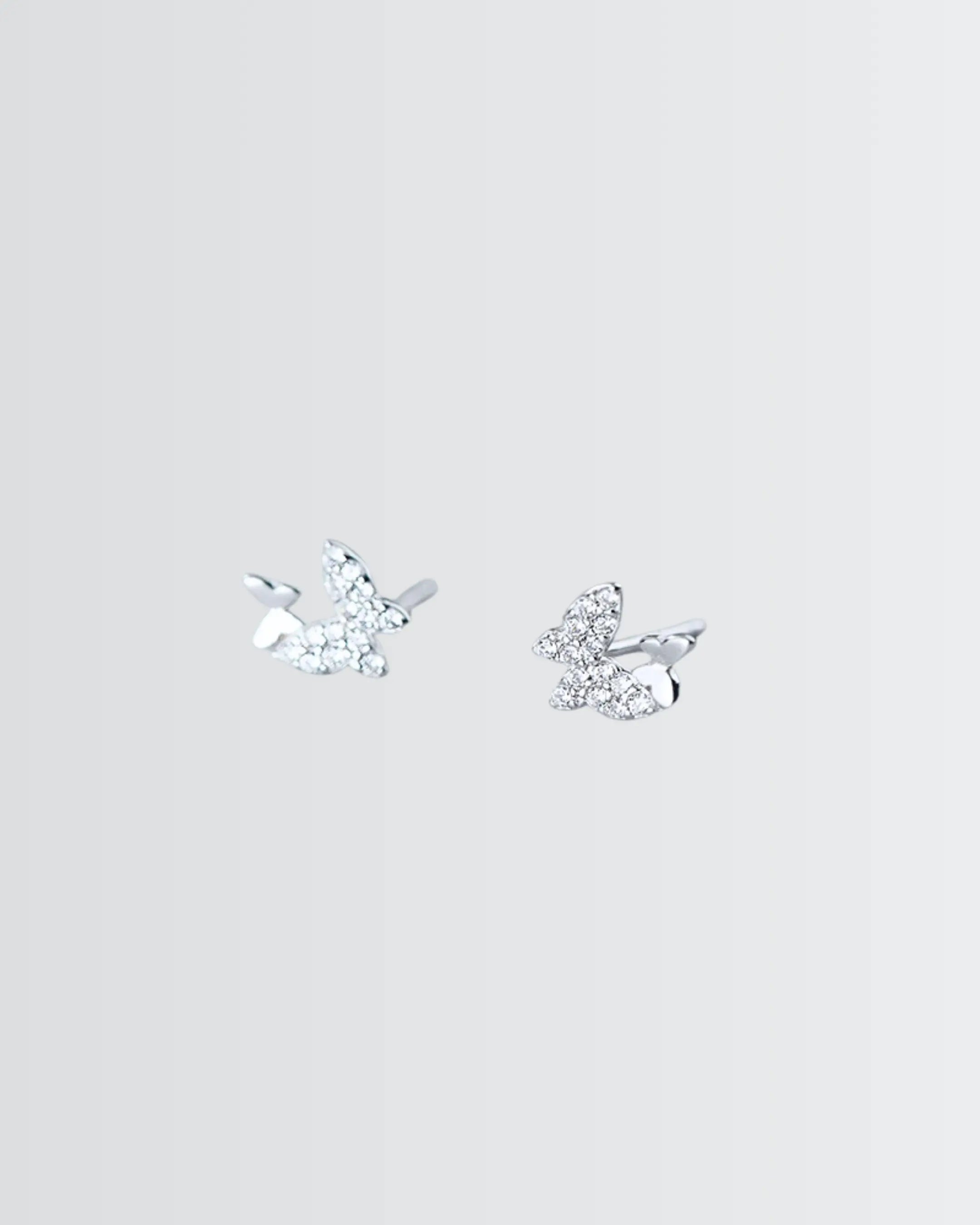 Lil Flutterfly Studs - Silver Earrings by BLINGLANE