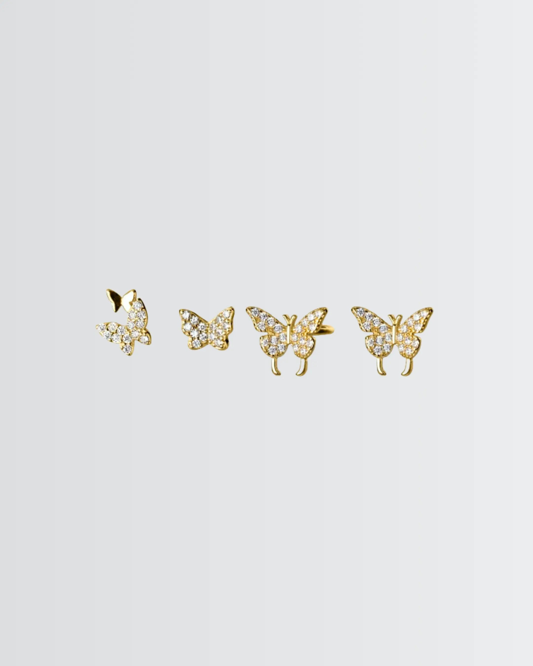 Lil Flutterfly Studs - Silver Earrings by BLINGLANE