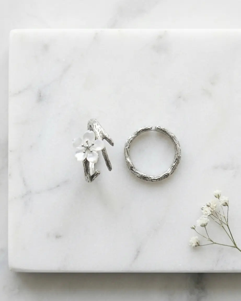Live Simply Bloom Wildly Love Bands - Silver Rings by BLINGLANE
