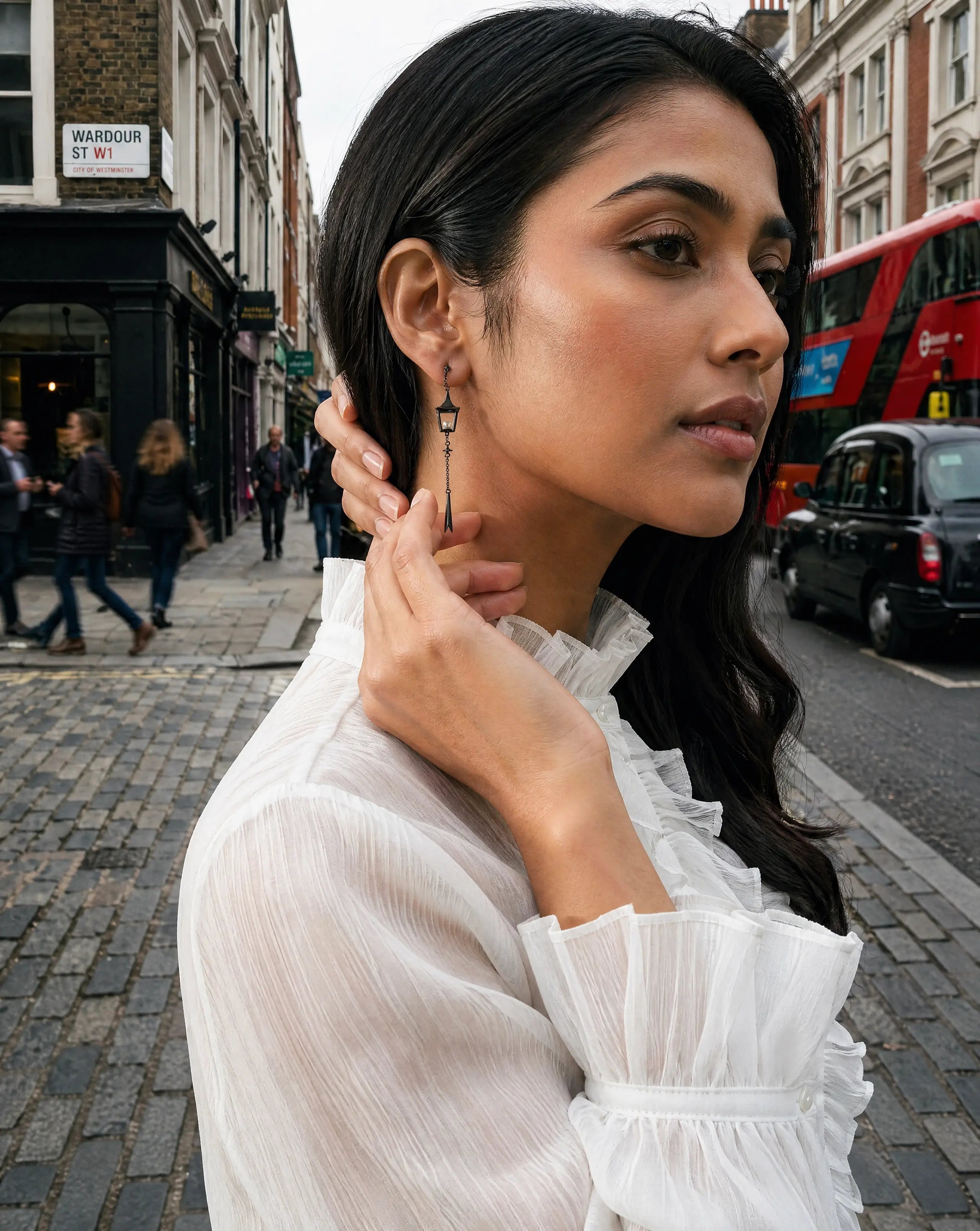 London Nights Drop Earrings - Silver Earrings by BLINGLANE