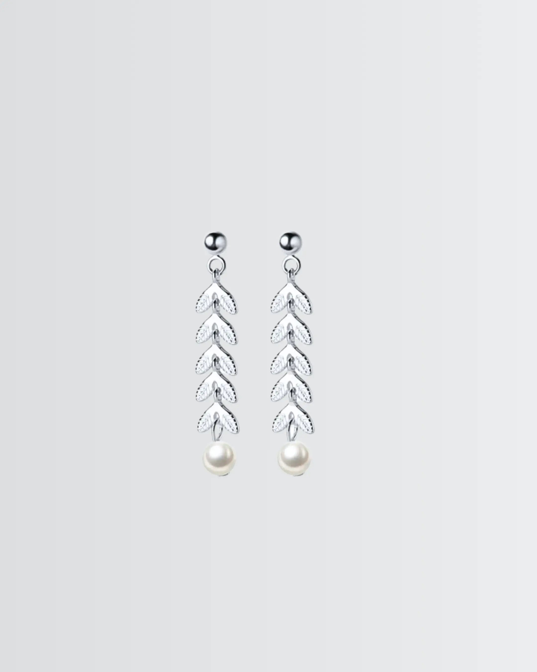 Lush Leaves Elite Earrings - Silver Earrings by BLINGLANE