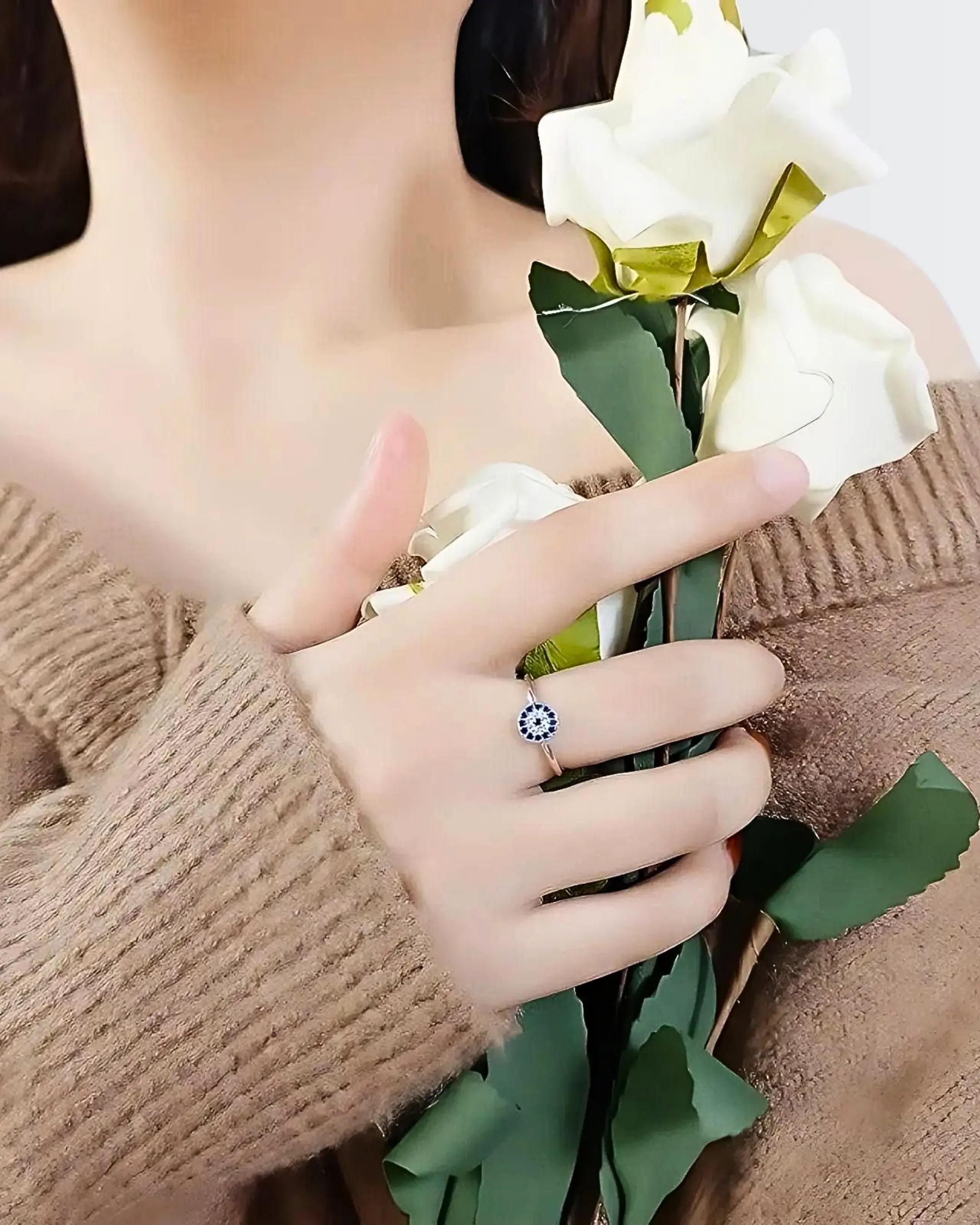 Mere Evil Eye Minimal Ring - Silver Ring by BLINGLANE