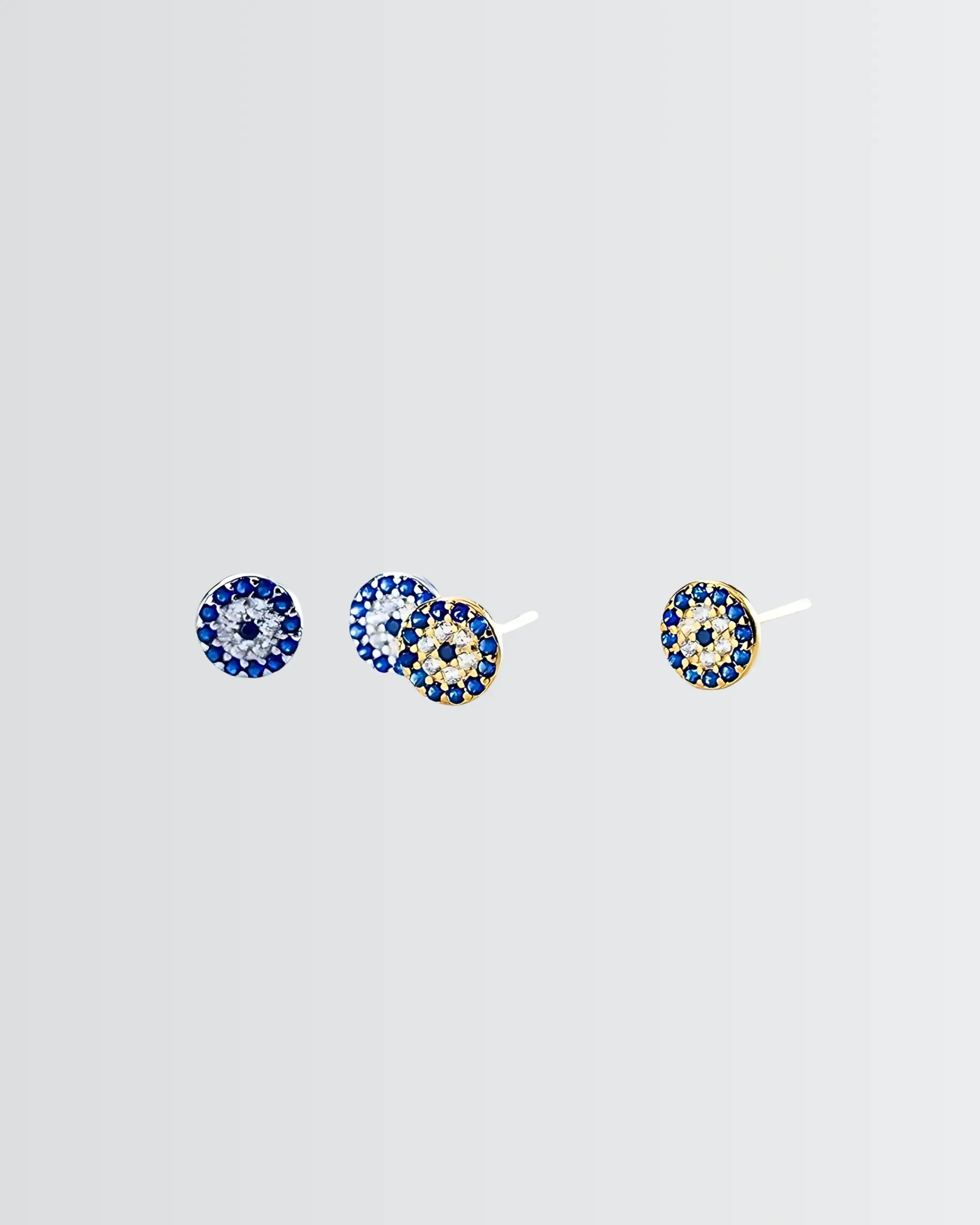 Mere Evil Eye Minimal Studs - Silver Earrings by BLINGLANE