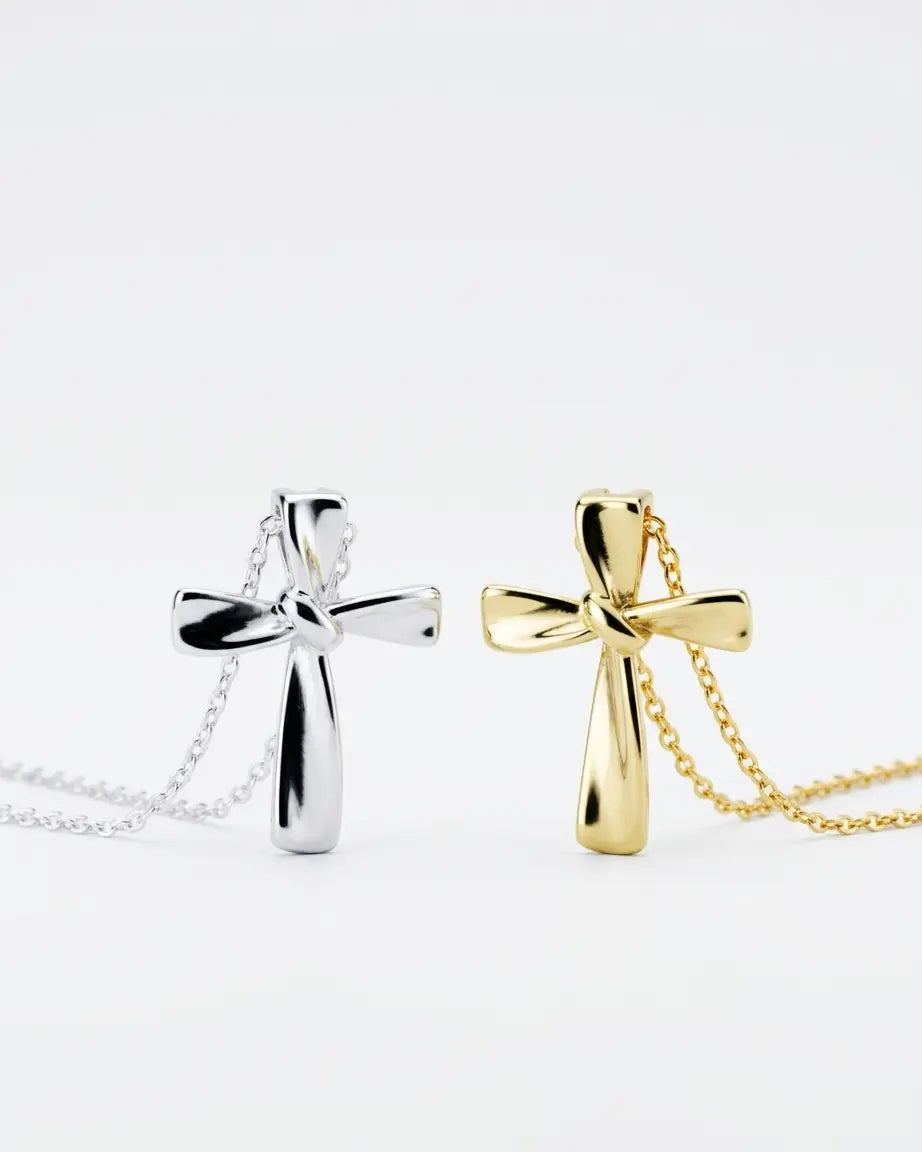 Minimal Cross Necklace - Silver Necklace by BLINGLANE