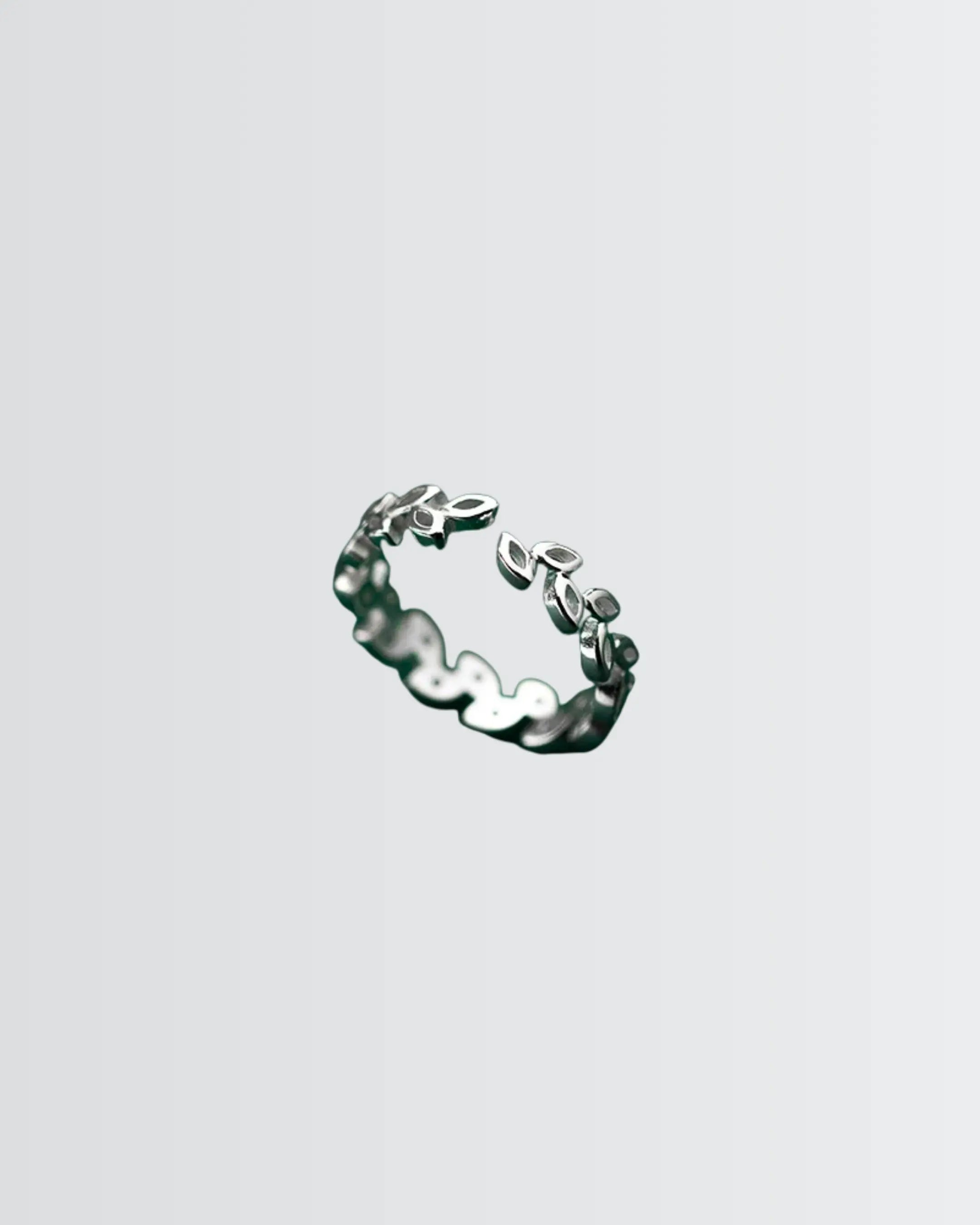 Minimal Leaves Ring - Silver Ring by BLINGLANE