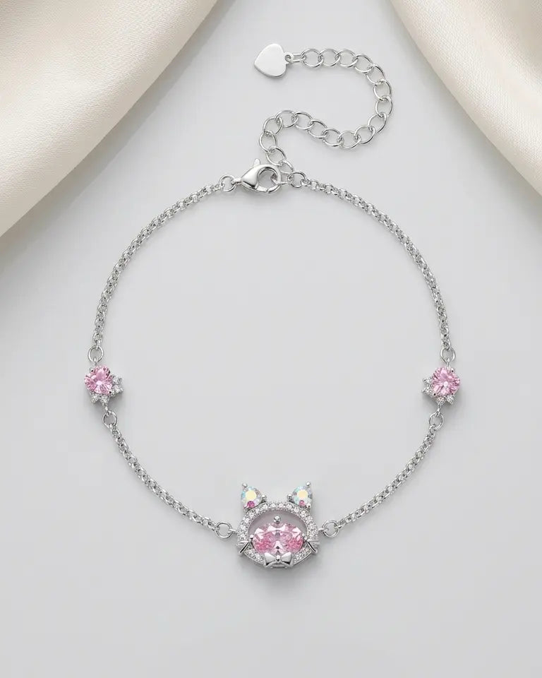 My Heart Meows For You Bracelet - Silver Bracelet by BLINGLANE