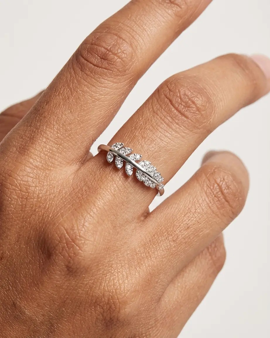Our Kind of Leaf Ring - Silver Ring by BLINGLANE