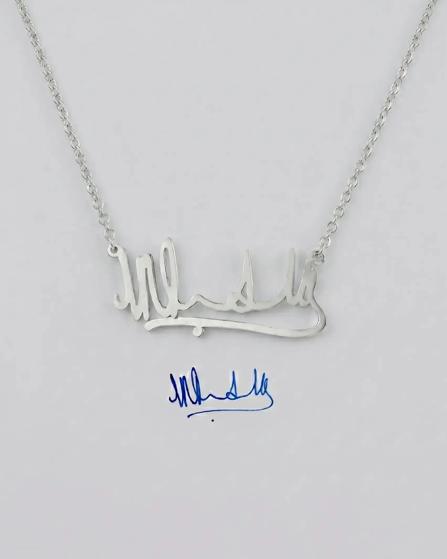 Personalize Your Handwritten Signature Necklace - Silver Necklace by BLINGLANE