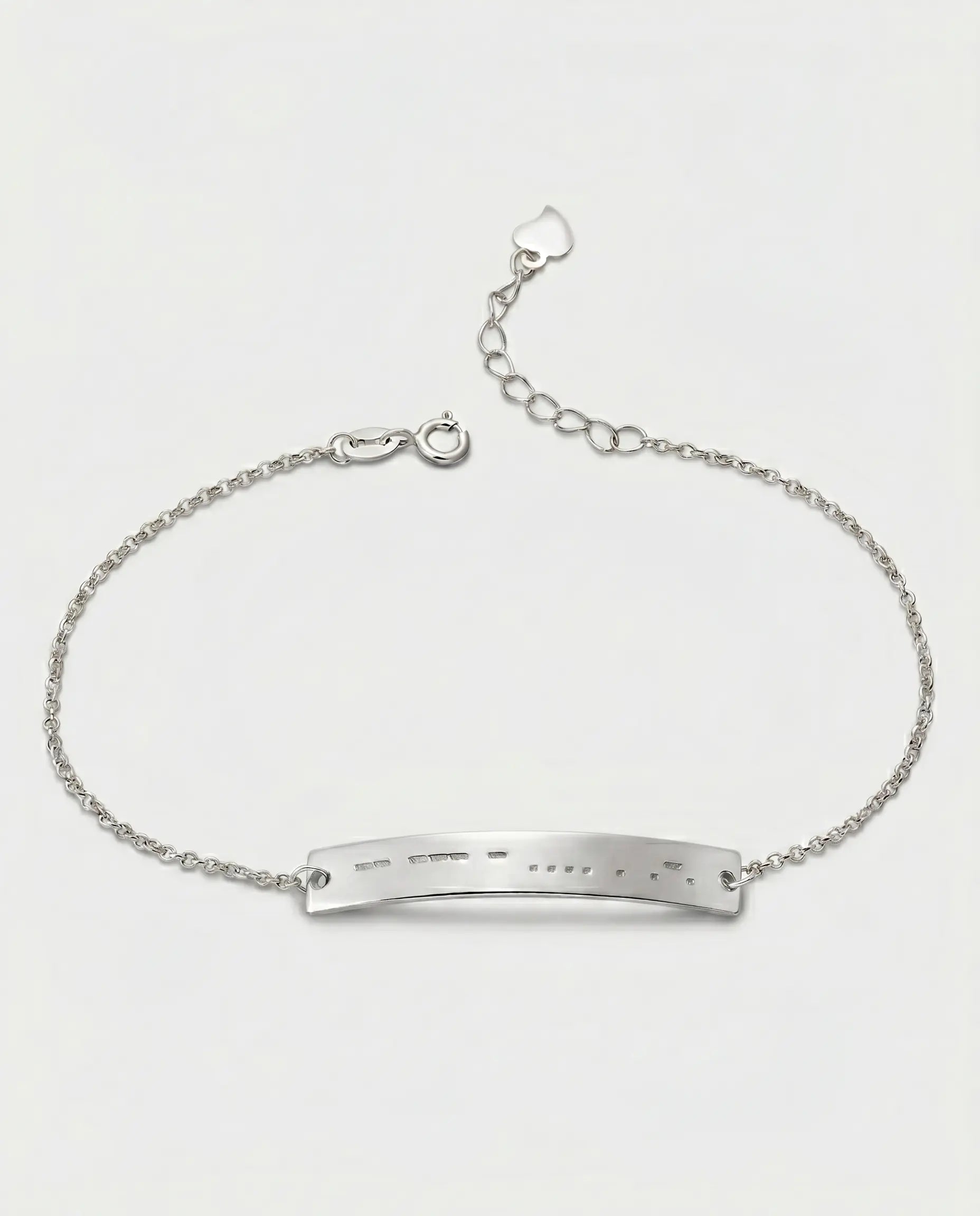 Personalize Your Morse Code Bar Bracelet - Silver Bracelet by BLINGLANE