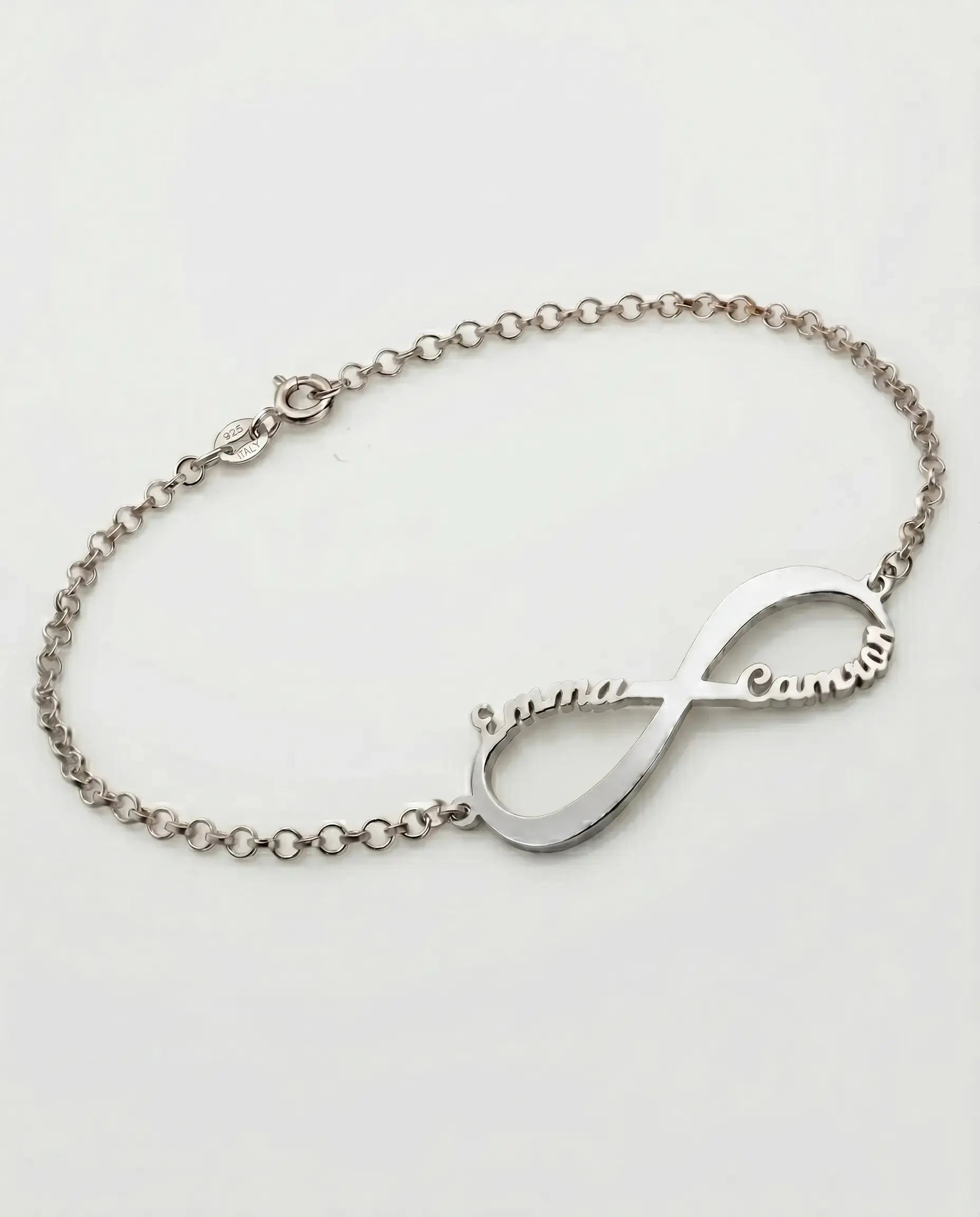 Personalize Your Names Infinity Bracelet - Silver Bracelet by BLINGLANE