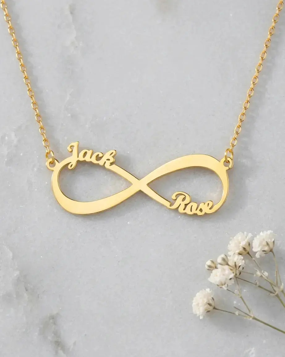 Personalize Your Names Infinity Necklace - Silver Necklace by BLINGLANE