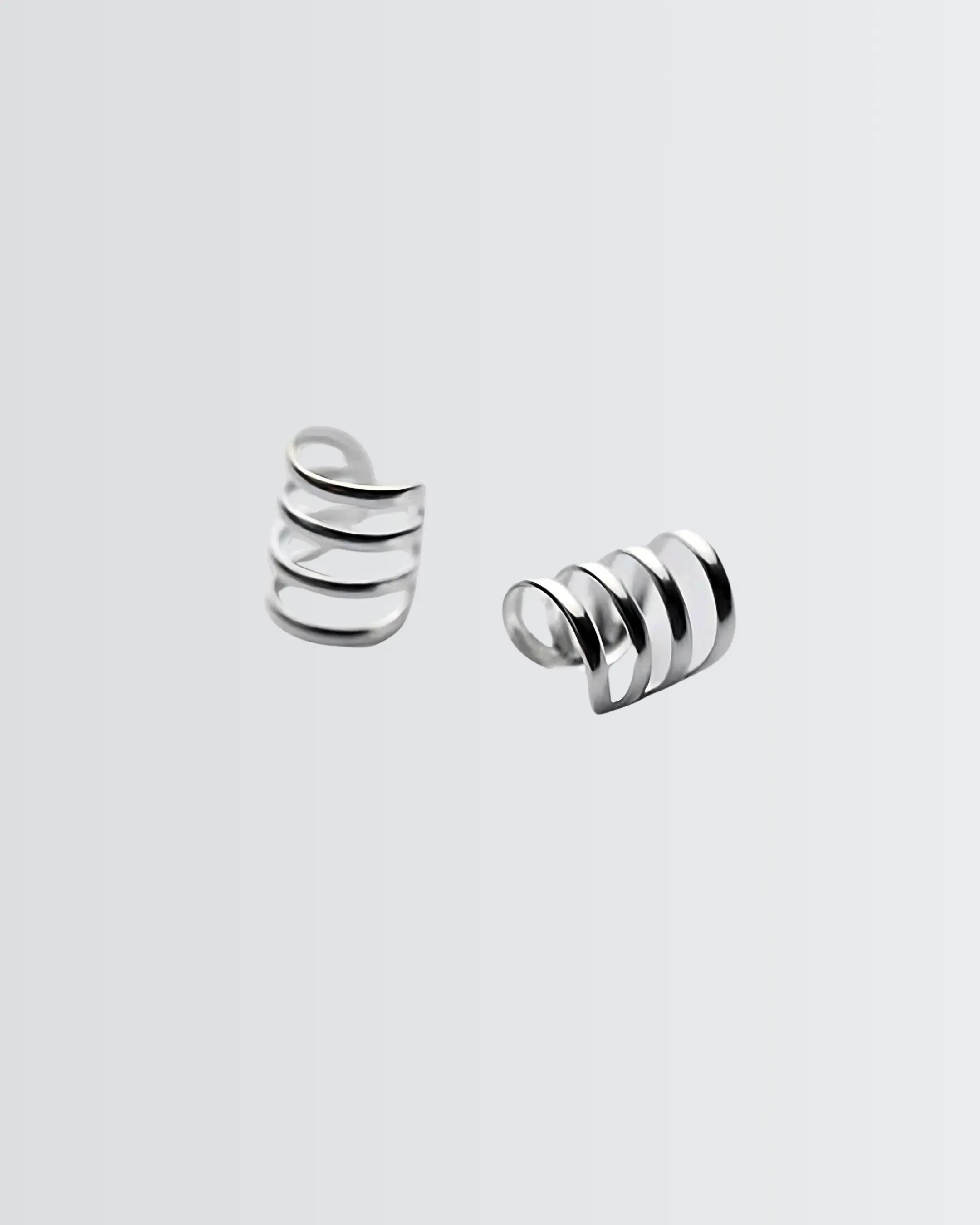 Ritzy Chic Huggie Ear Cuffs - Silver Earrings by BLINGLANE