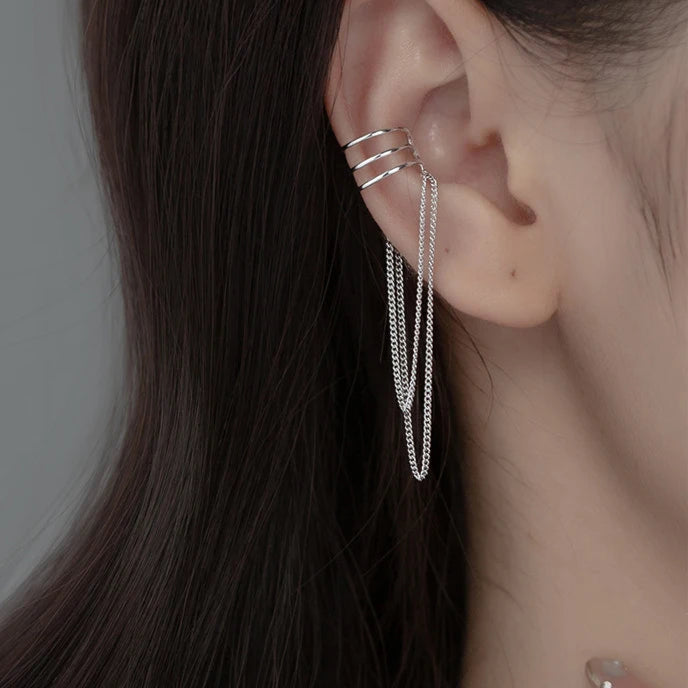 Gleam Chain Cuff Earrings