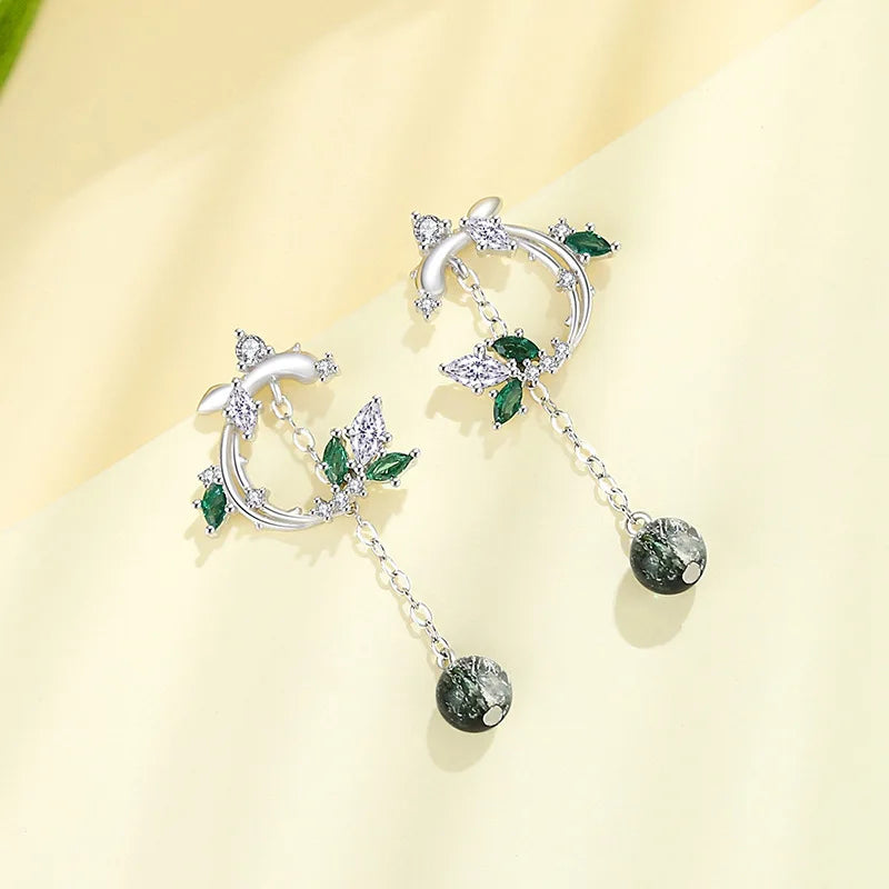 Forest Flow Tassel Earrings