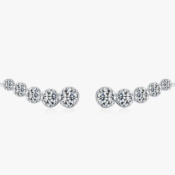 Solitaire Sweep Ear Climbers