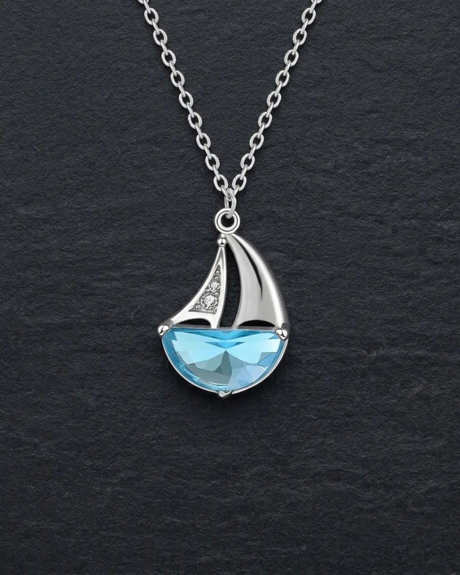 Sail Away With Me Necklace - Silver Necklace by BLINGLANE
